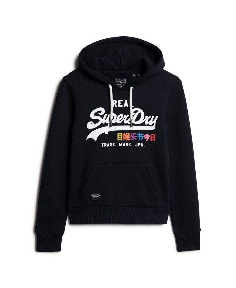 vintage logo pop hoodie in eclipse navy