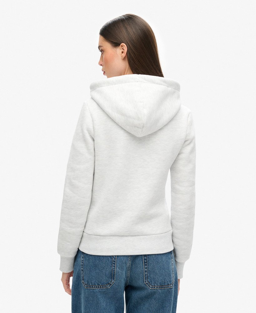 vintage logo pop hoodie in ice marl