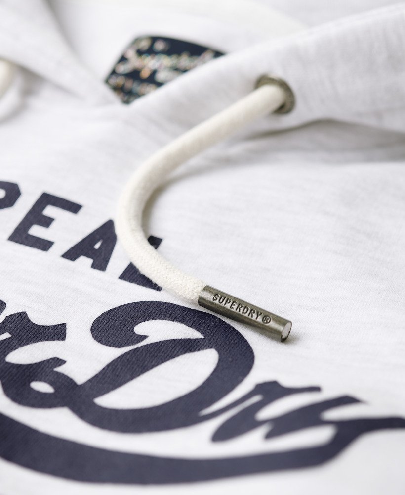 vintage logo pop hoodie in ice marl