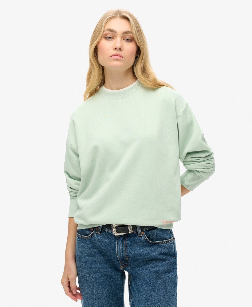 essential logo sweatshirt in surf spray green
