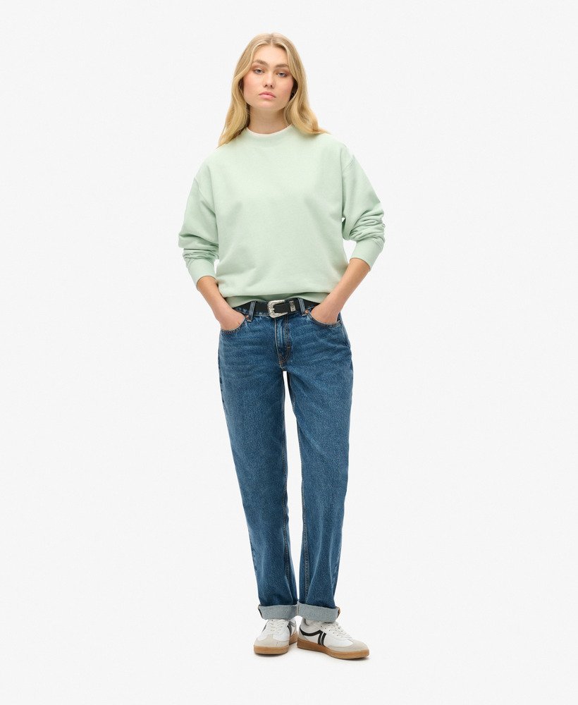 essential logo sweatshirt in surf spray green