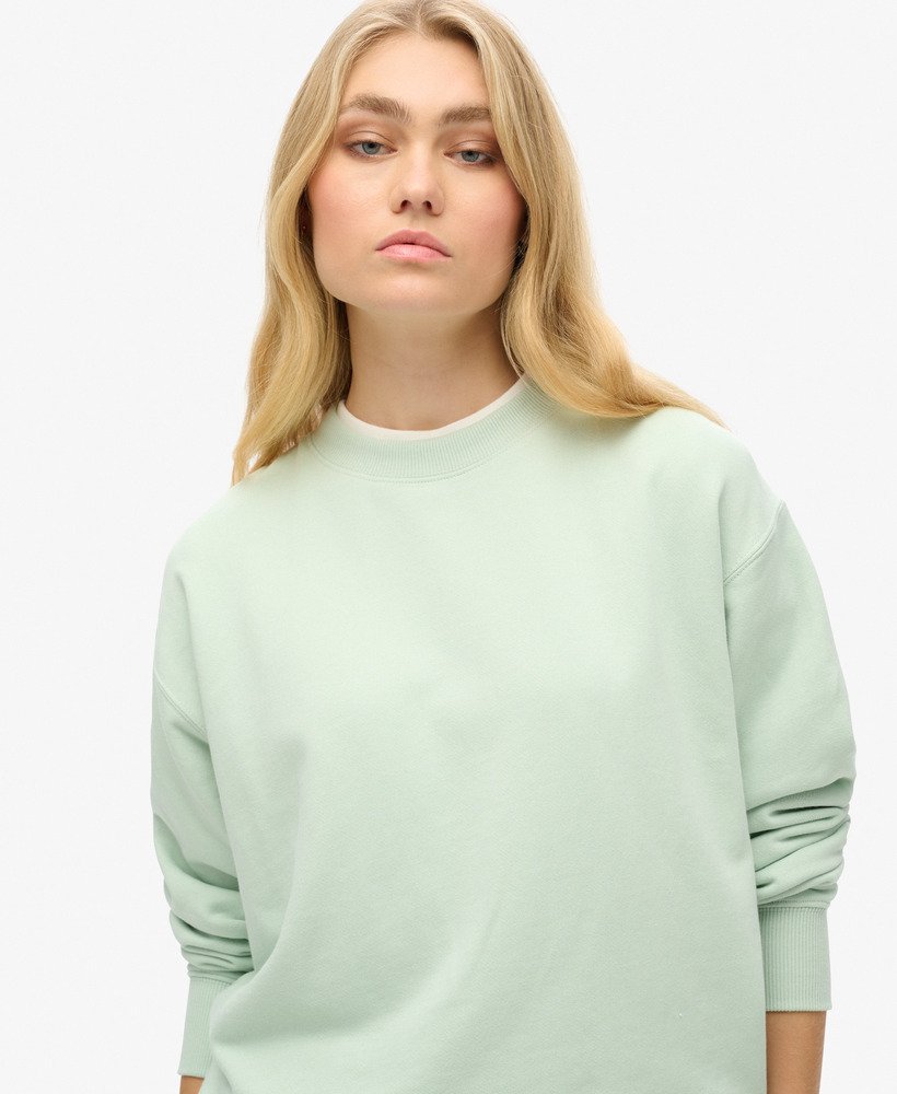 essential logo sweatshirt in surf spray green