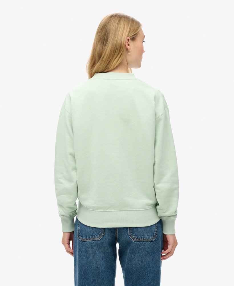 essential logo sweatshirt in surf spray green