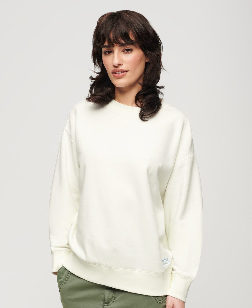essential logo sweatshirt in off white
