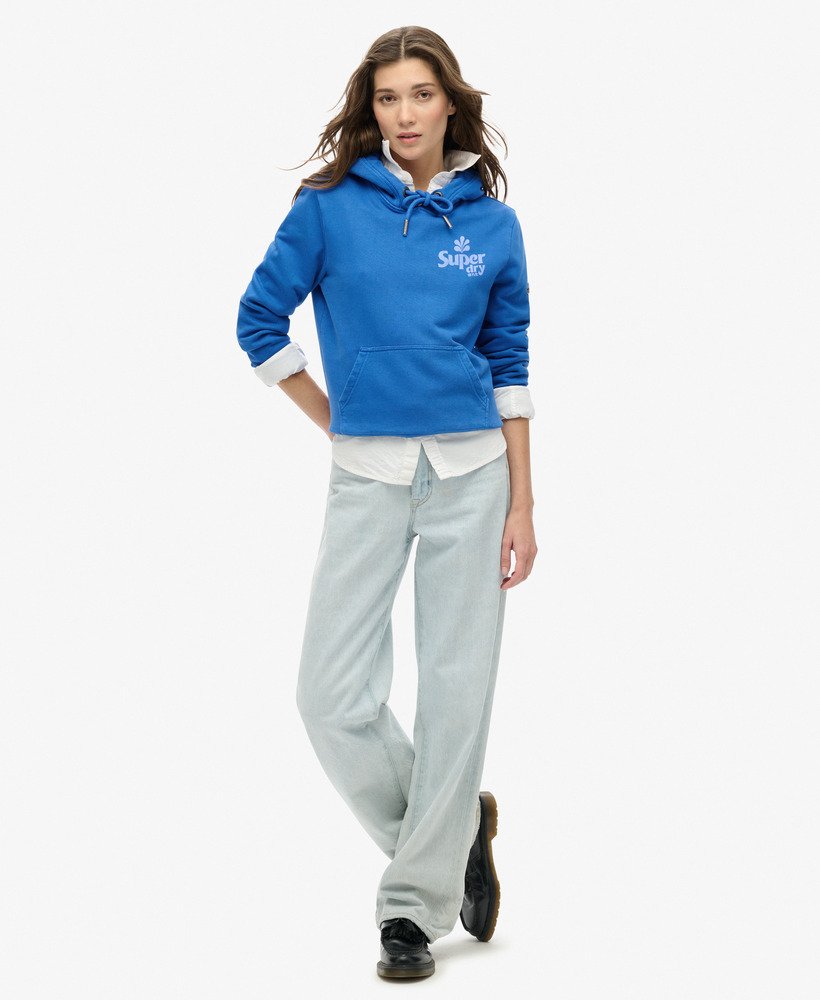 cooper tonal logo hoodie in royal mid blue
