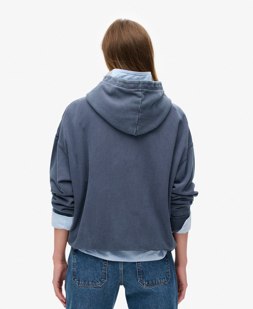 athletic essentials applique oversized hoodie in mariner navy