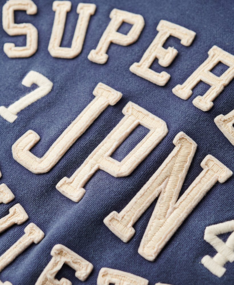 athletic essentials applique oversized hoodie in mariner navy