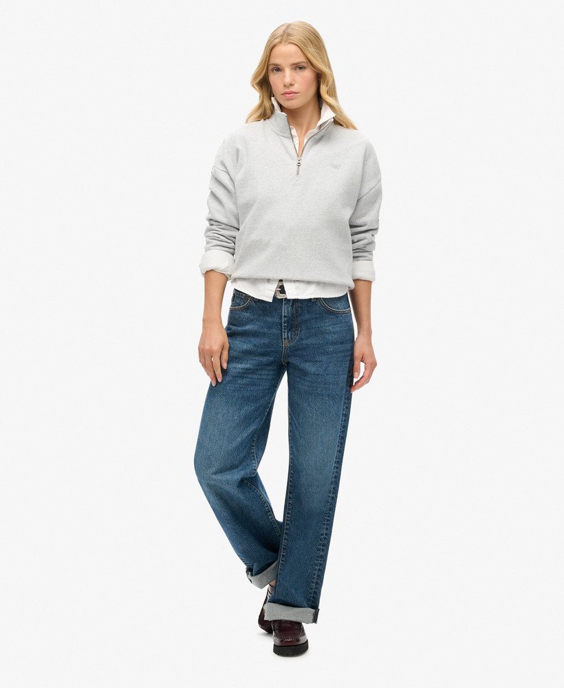 athletic essentials half zip sweatshirt in glacier grey marl