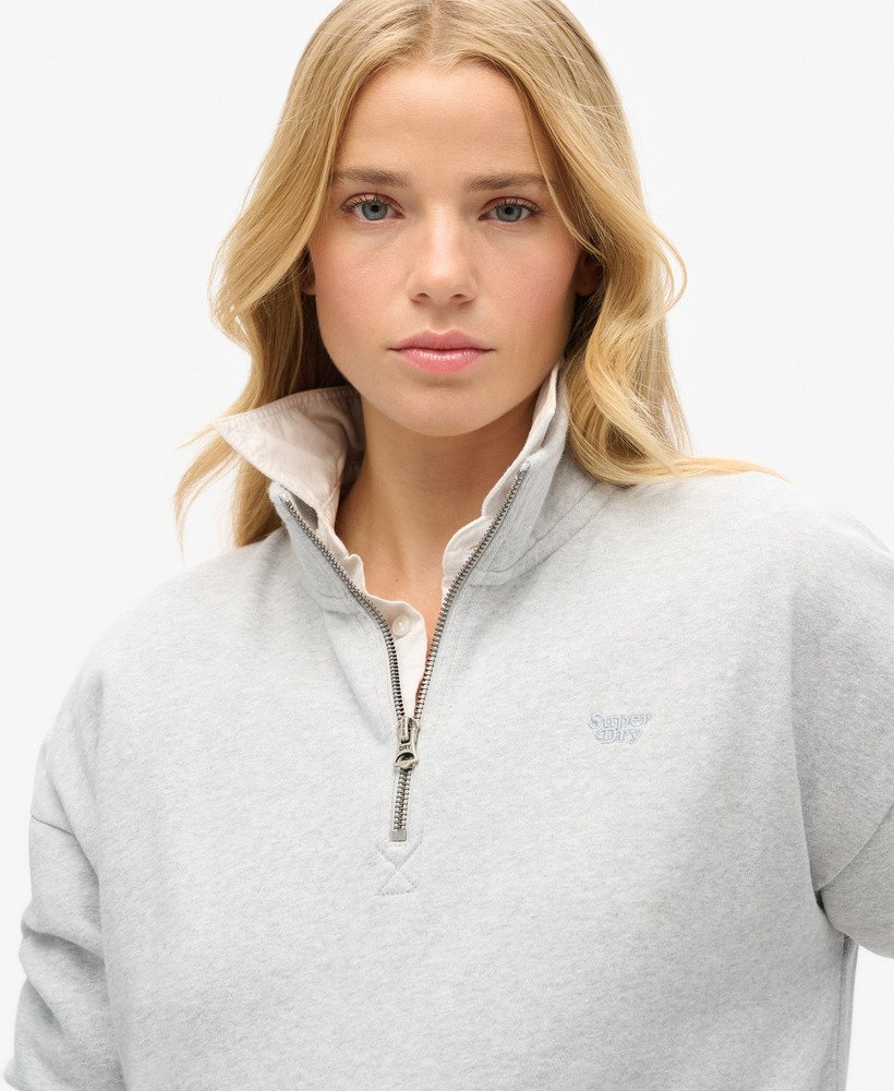 athletic essentials half zip sweatshirt in glacier grey marl
