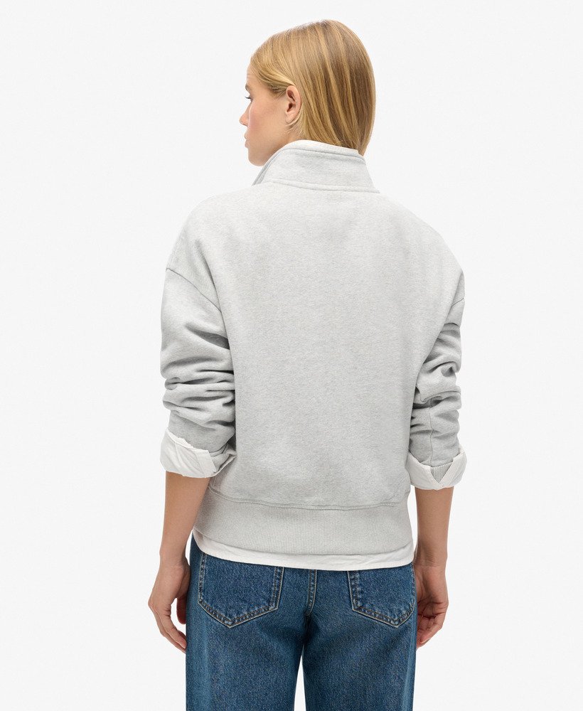 athletic essentials half zip sweatshirt in glacier grey marl