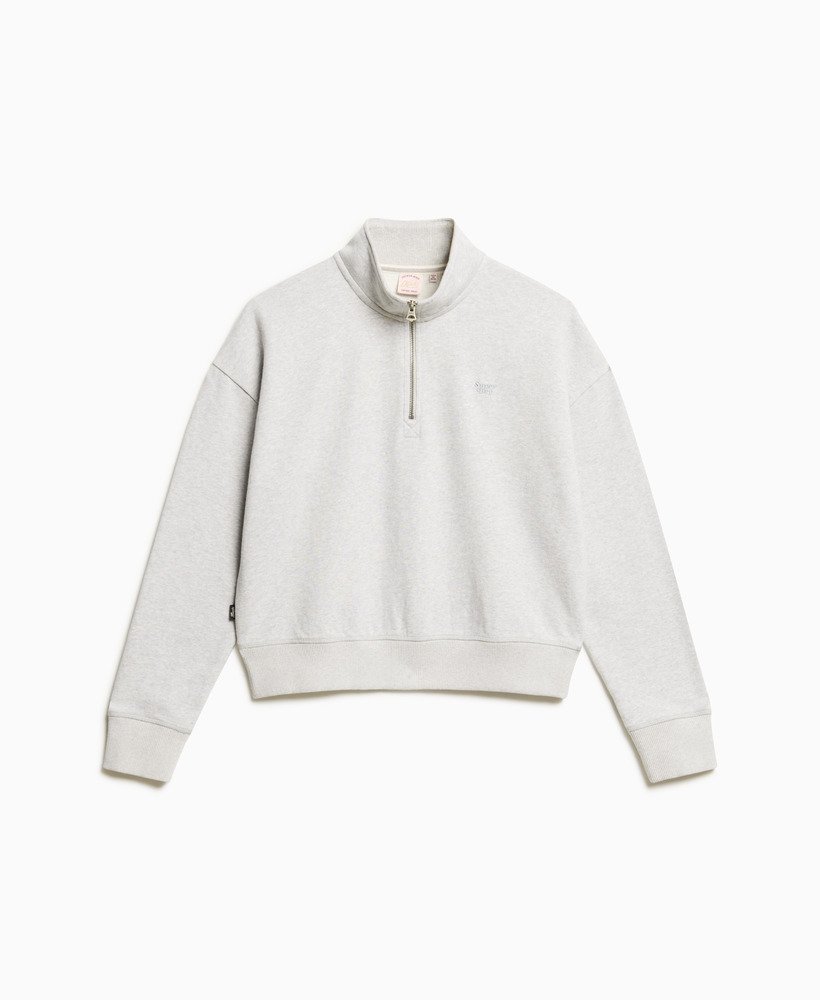 athletic essentials half zip sweatshirt in glacier grey marl