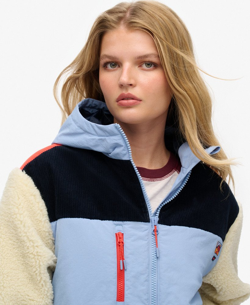 fleecejack met capuchon in urban cream