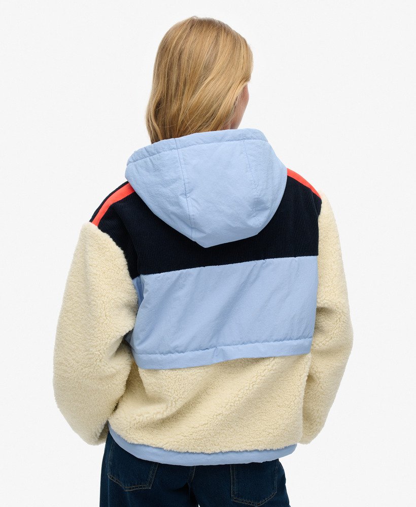 fleecejack met capuchon in urban cream