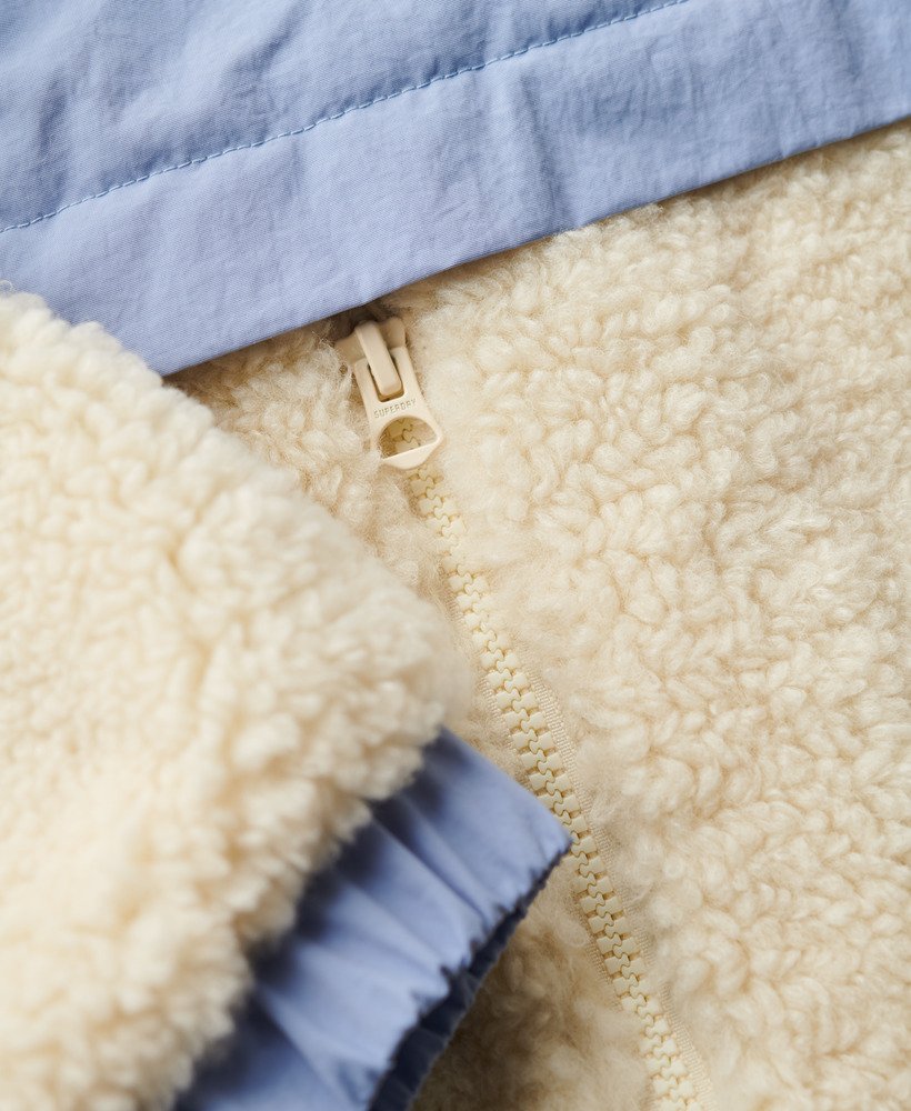 fleecejack met capuchon in urban cream