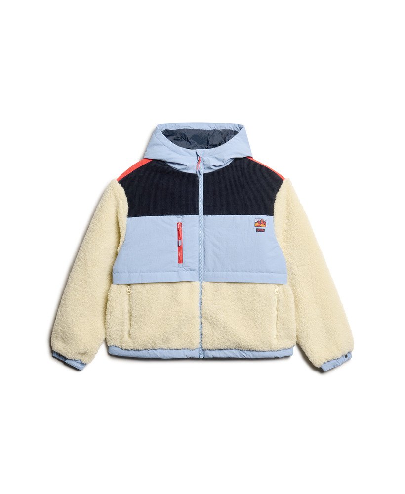 fleecejack met capuchon in urban cream