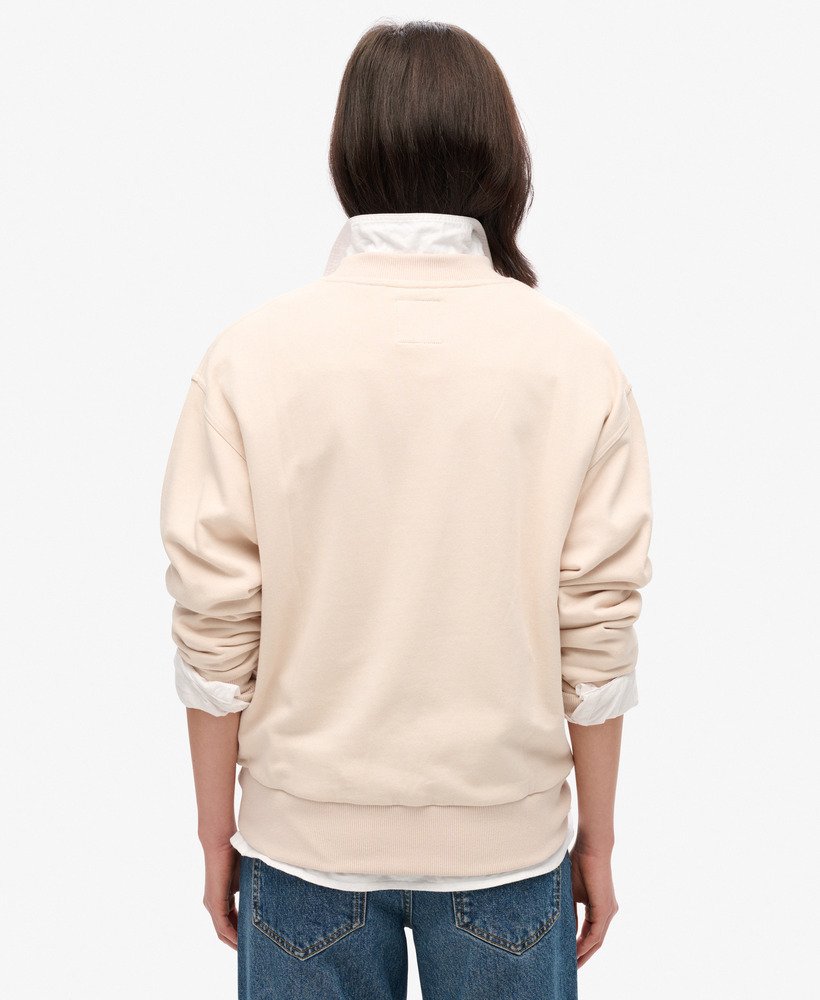 luxe metallic losvallend sweatshirt in gebroken grijs