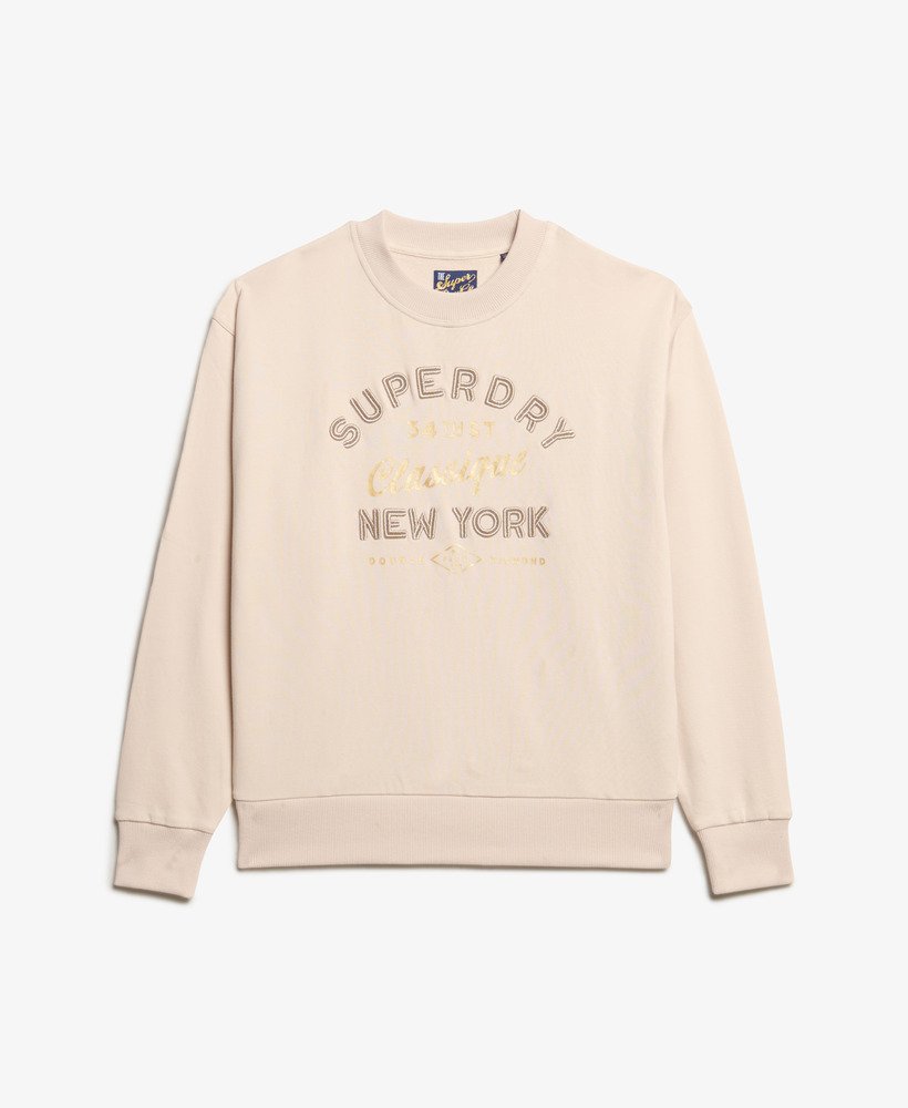 luxe metallic losvallend sweatshirt in gebroken grijs