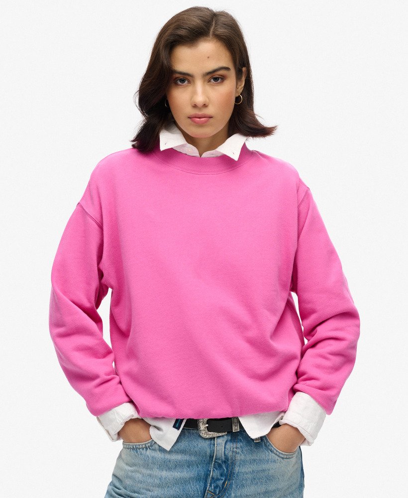 essential logo sweatshirt in flash pink