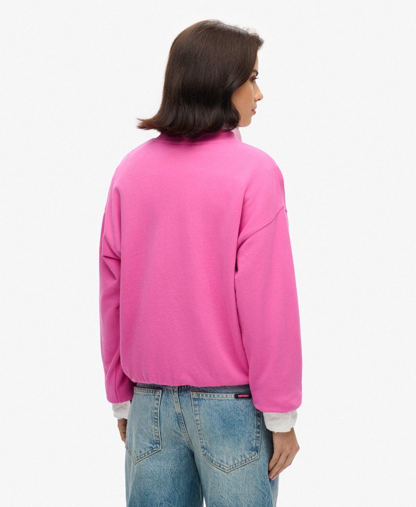 essential logo sweatshirt in flash pink