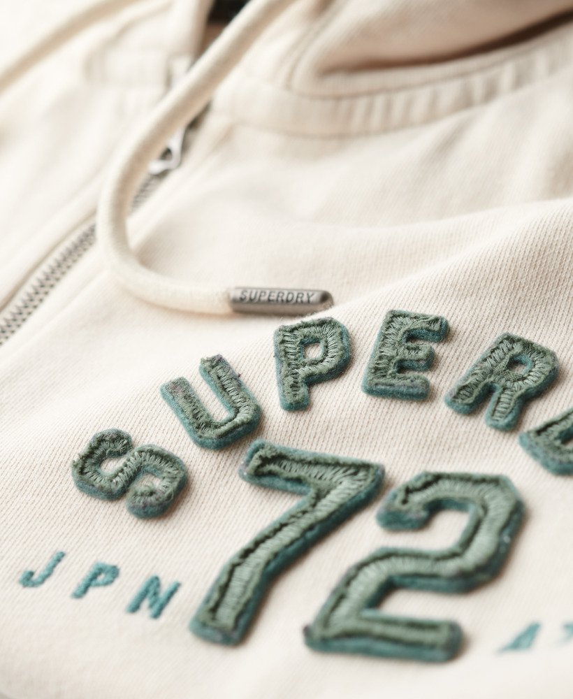athletic essentials relaxed crop zip-hoodie in turtledove cream