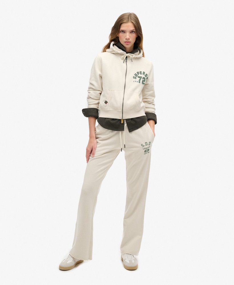athletic essentials relaxed crop zip-hoodie in turtledove cream