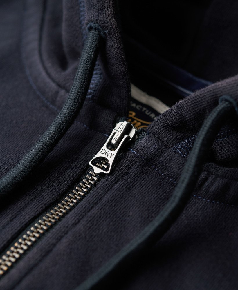 athletic essentials relaxed crop zip-hoodie in eclipse navy