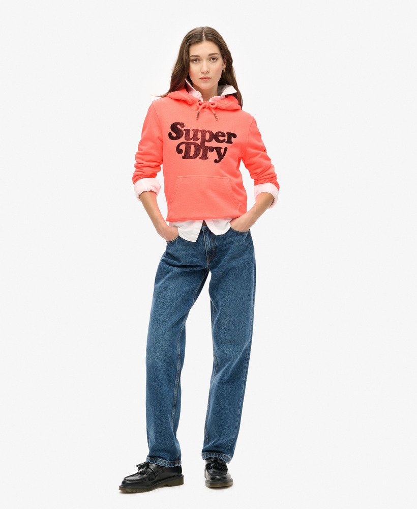 cooper tonal logo hoodie in pastelline coral