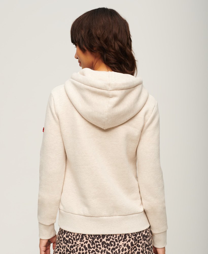 la vintage logo graphic hoodie in oat cream marl