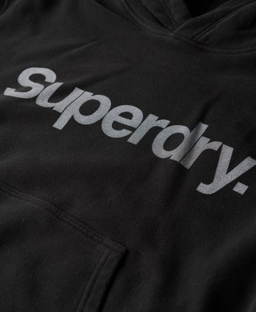 core logo city loose hoodie in zwart