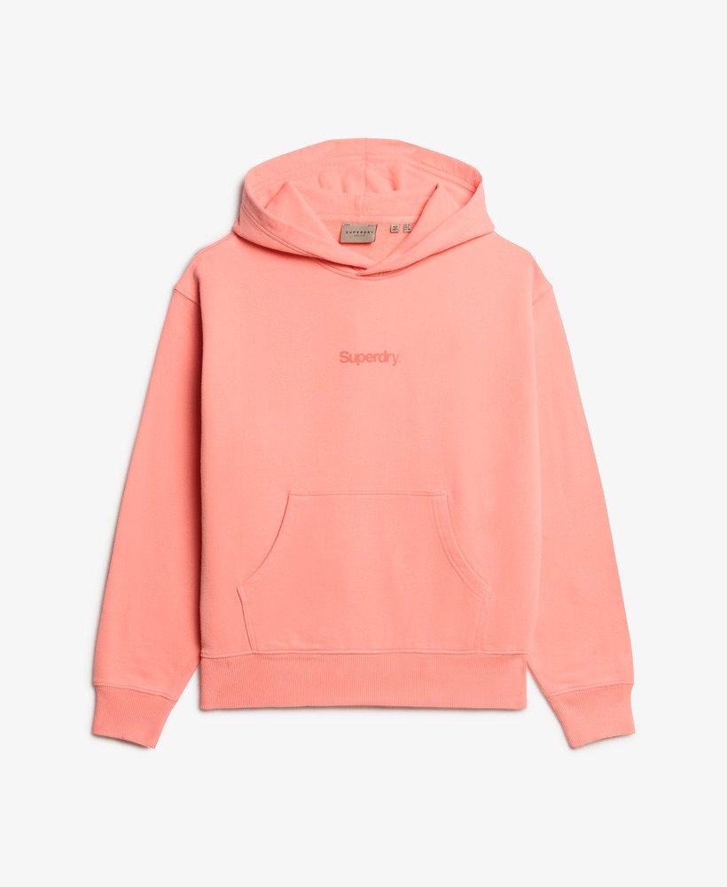 core logo city loose hoodie in pastelline coral