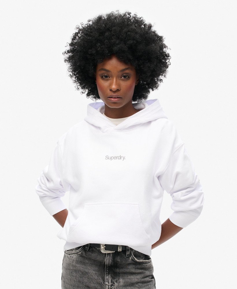 core logo city loose hoodie in brilliant white