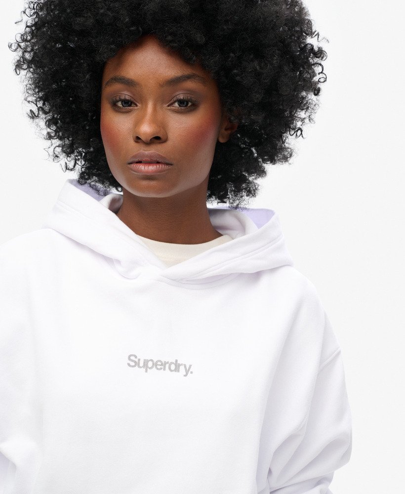 core logo city loose hoodie in brilliant white