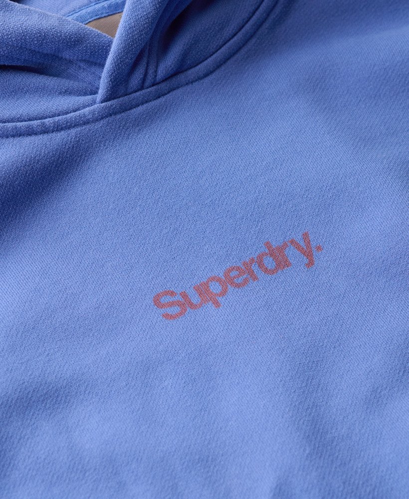 core logo city loose hoodie in chambrayblauw