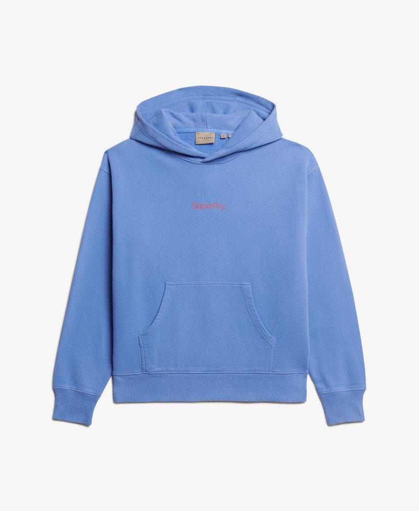 core logo city loose hoodie in chambrayblauw