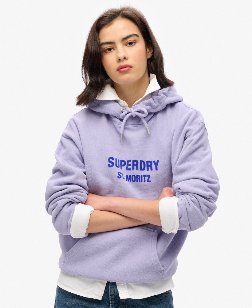 sport luxe loose hoodie in dull purple