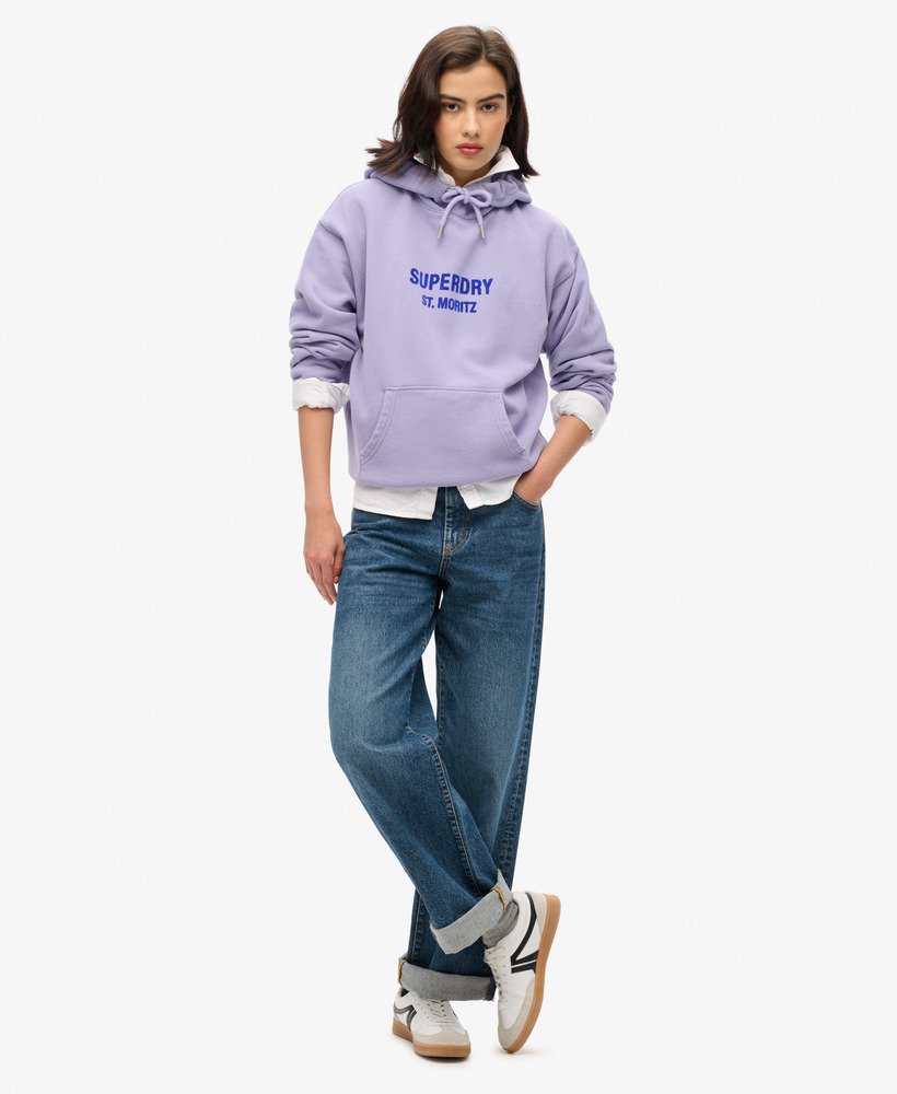 sport luxe loose hoodie in dull purple