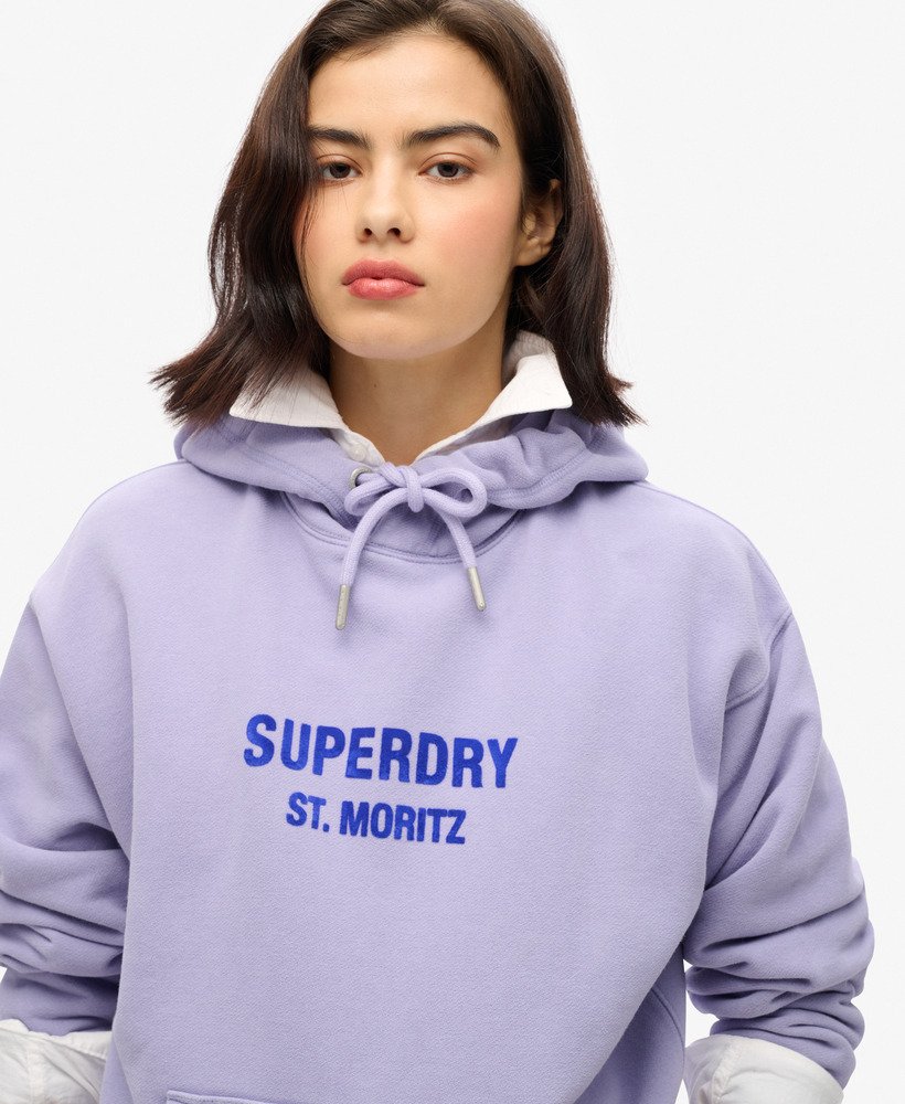 sport luxe loose hoodie in dull purple