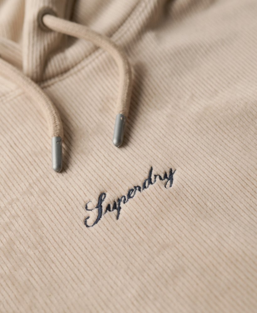 country club velours loose hoodie in off grey