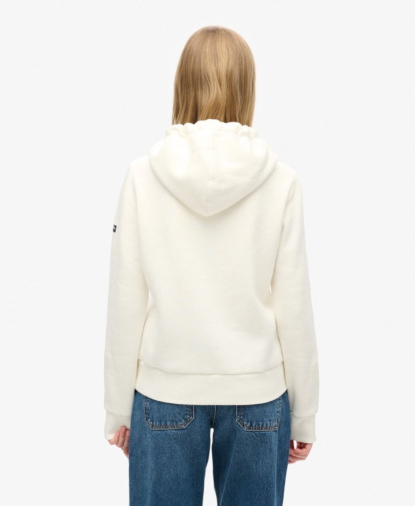 neon vintage logo geborduurde graphic hoodie in winter white