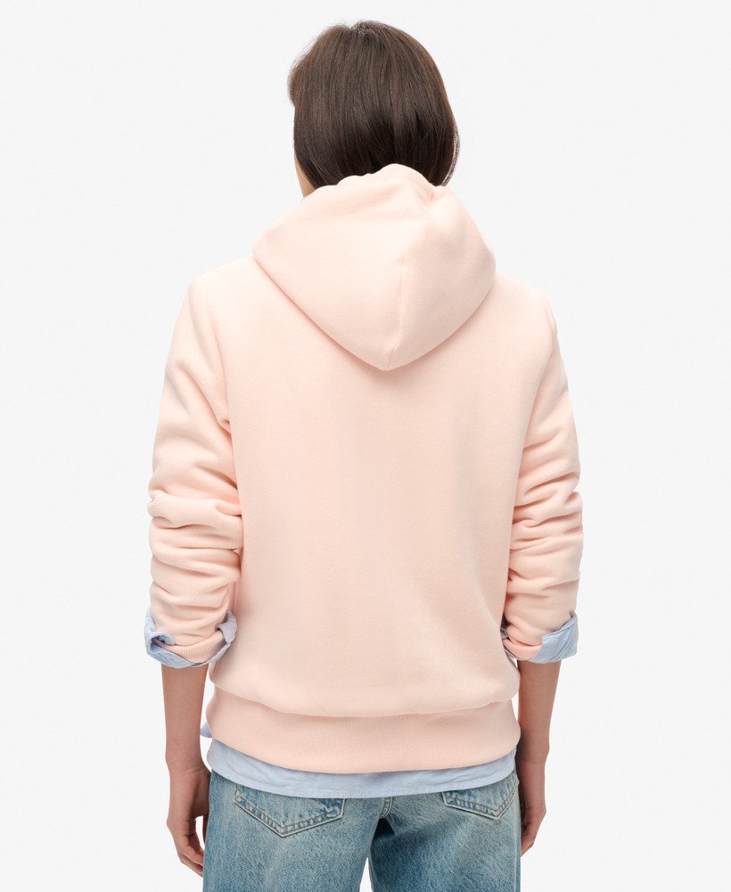 essential borg gevoerde hoodie met rits in roze klei