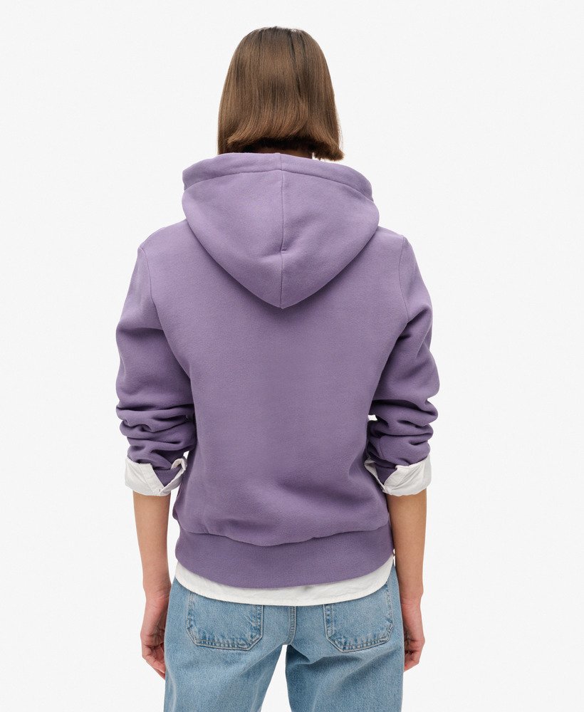 hoodie met reliëflogo in gemalen druivenpaars