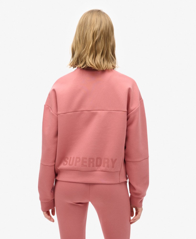 sport tech relaxed half zip sweatshirt in withered rose