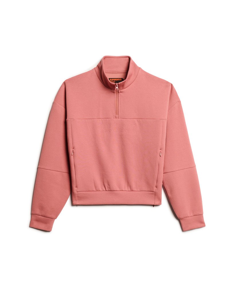 sport tech relaxed half zip sweatshirt in withered rose