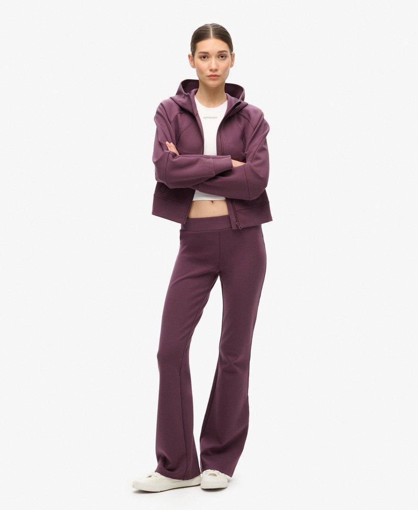 sport tech relaxed zip hoodie in smoky aubergine purple