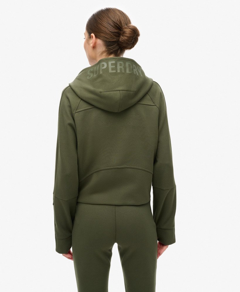 sport tech relaxed zip hoodie in army khaki