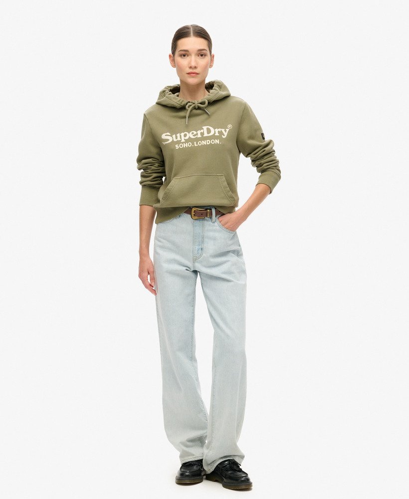 metallic venue hoodie in stoffig olijfgroen