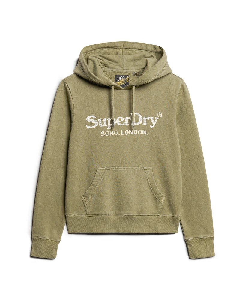 metallic venue hoodie in stoffig olijfgroen
