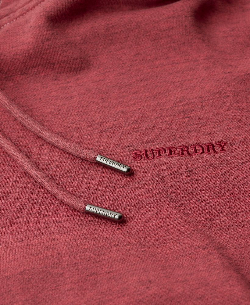 essential logo overdyed hoodie in rich port