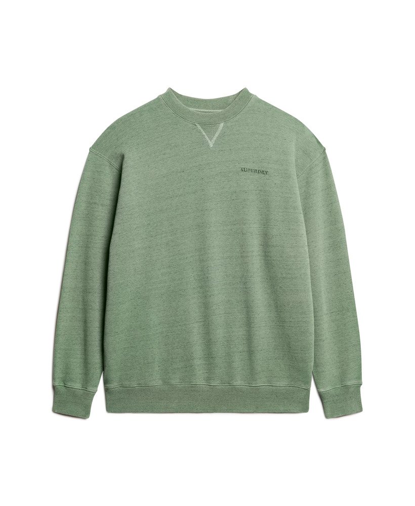 essential logo overdyed sweatshirt in buffalo green