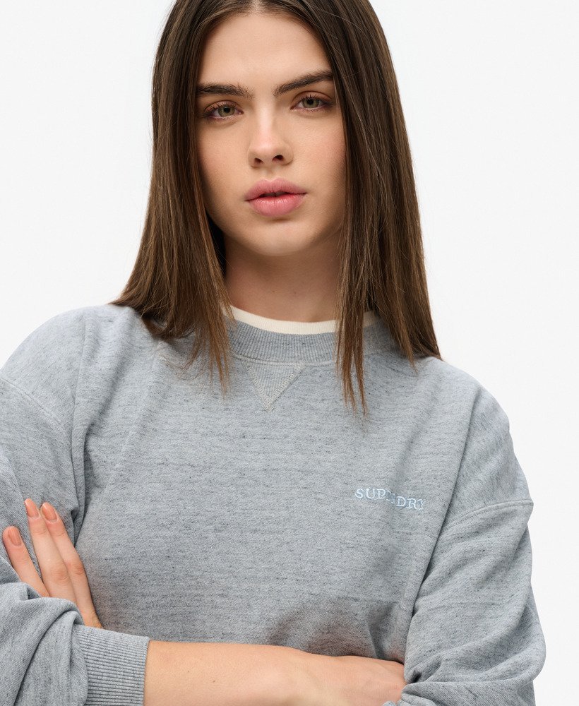essential logo overdyed sweatshirt in blue fog